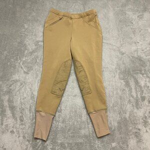 Tuff Rider Womens Unifleece Pull on winter breeches Size 32 Tan Equestrian